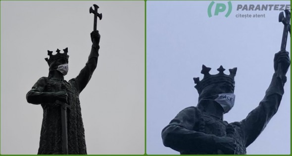 „Și Ștefan cel Mare are nevoie de protecție anti-COVID”. Flashmob-ul PACE de sensibilizare a Guvernului în contextul pandemiei